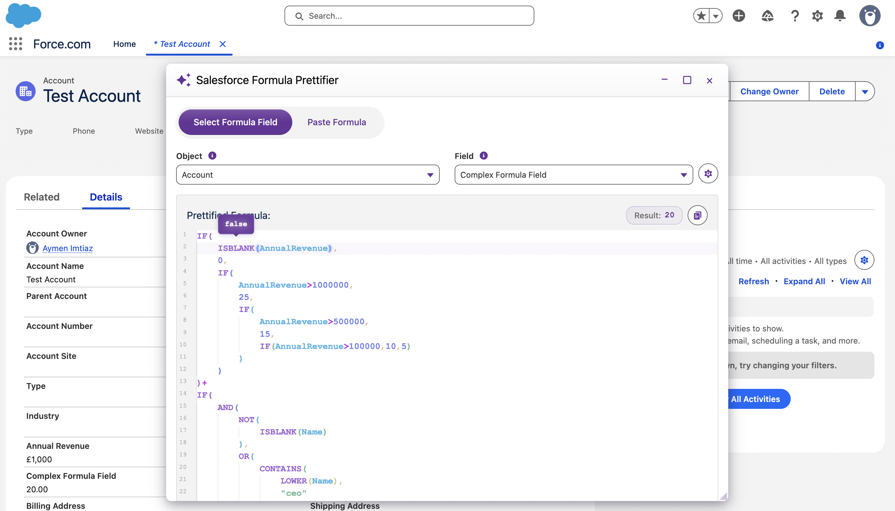 Select Mode with Boolean Result